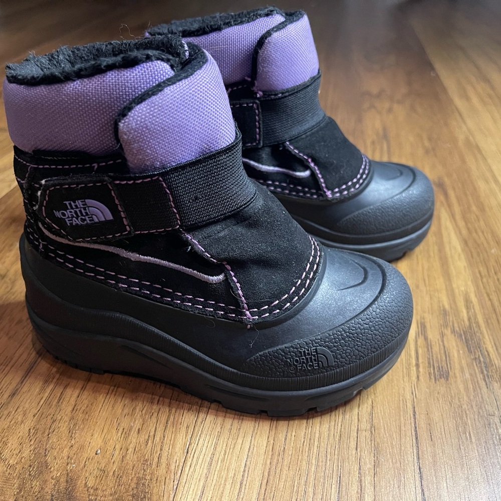 The North Face Kids' Black and Purple Winter Boots